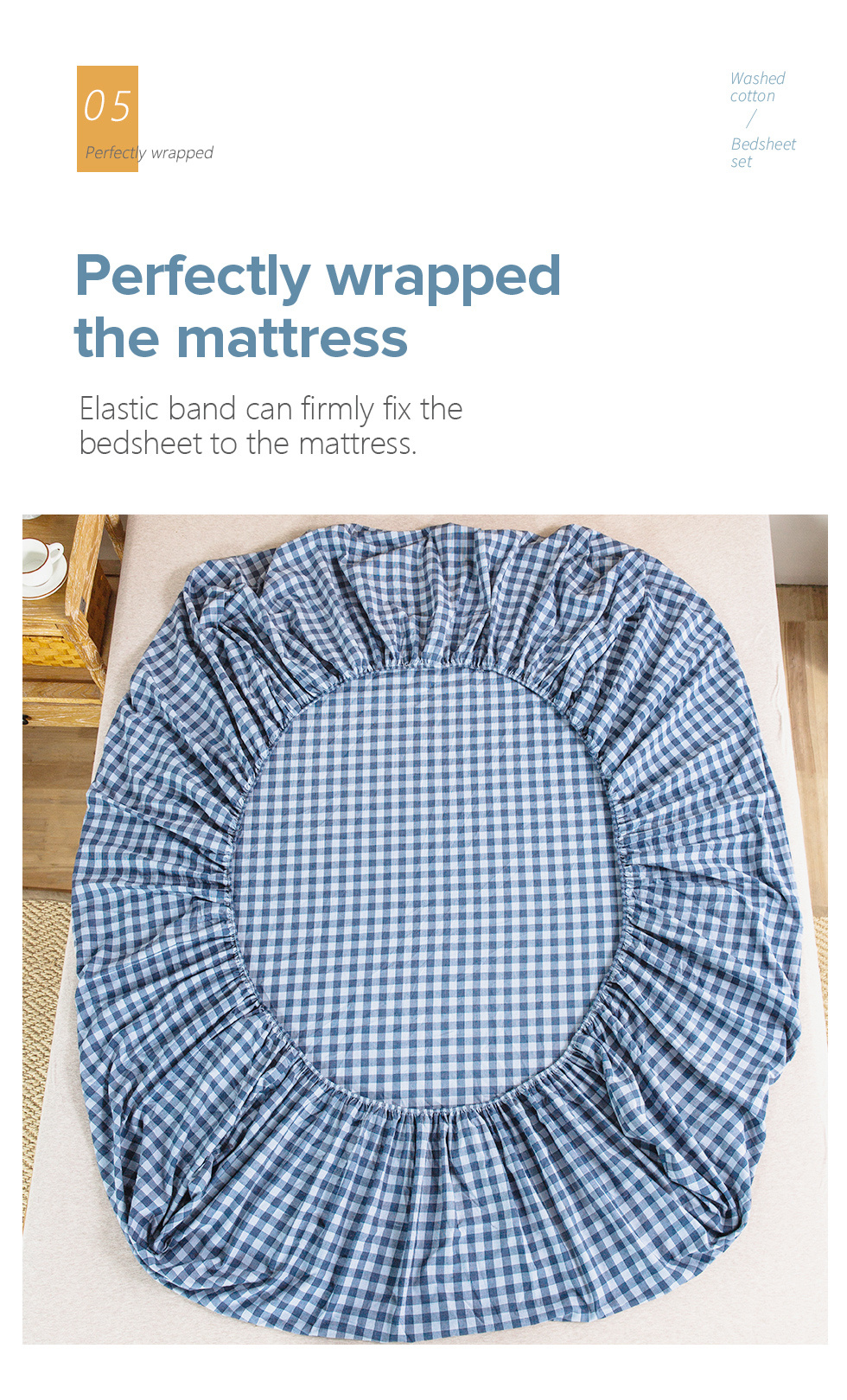 Washed Cotton Bedsheet Set-6